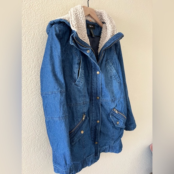 Style & Co Hooded Denim Coat - Picture 4 of 7
